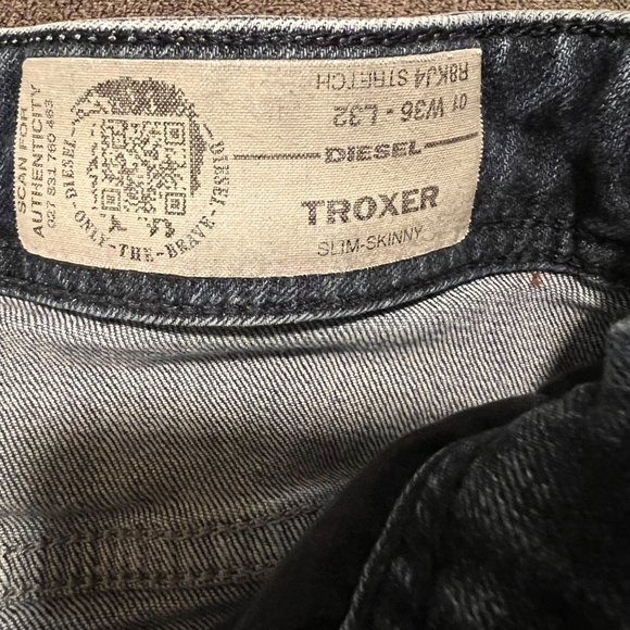 Mens Diesel TROXER R8KJ4 Stretch Slim Skinny Blue Jeans W36 L32 - Picture 11 of 16